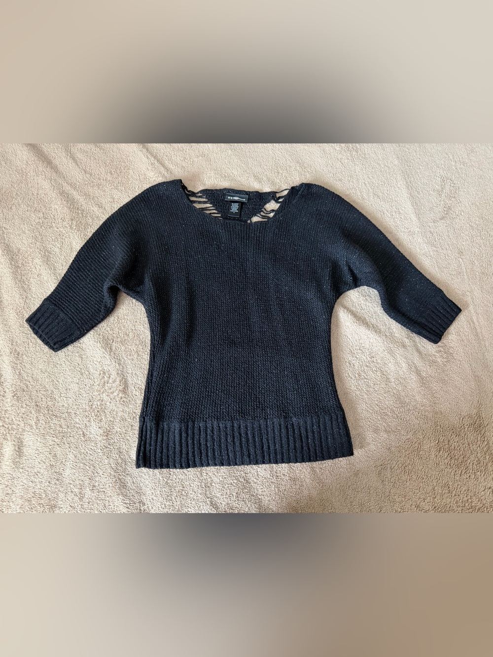 Black Scoop Neck Knit Sweater